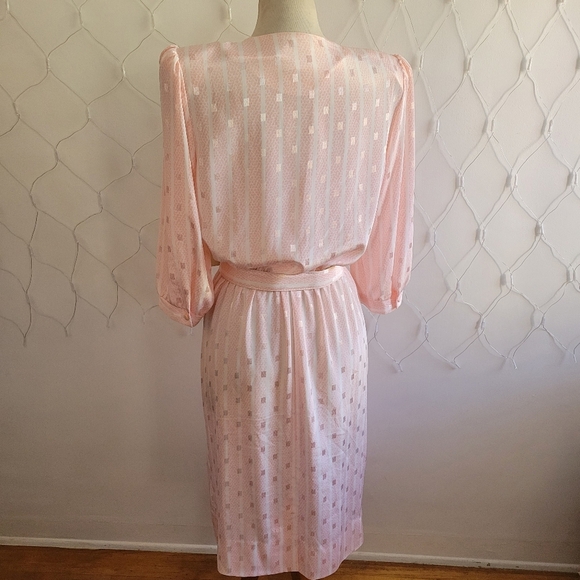 Vintage A Line Dress by Luci Fellini / Soft Pink / Fits Medium to Slim Large - Picture 5 of 7